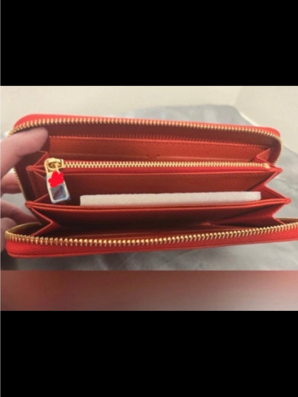 Red Embossed  Zip Wallet - Picture 5 of 5